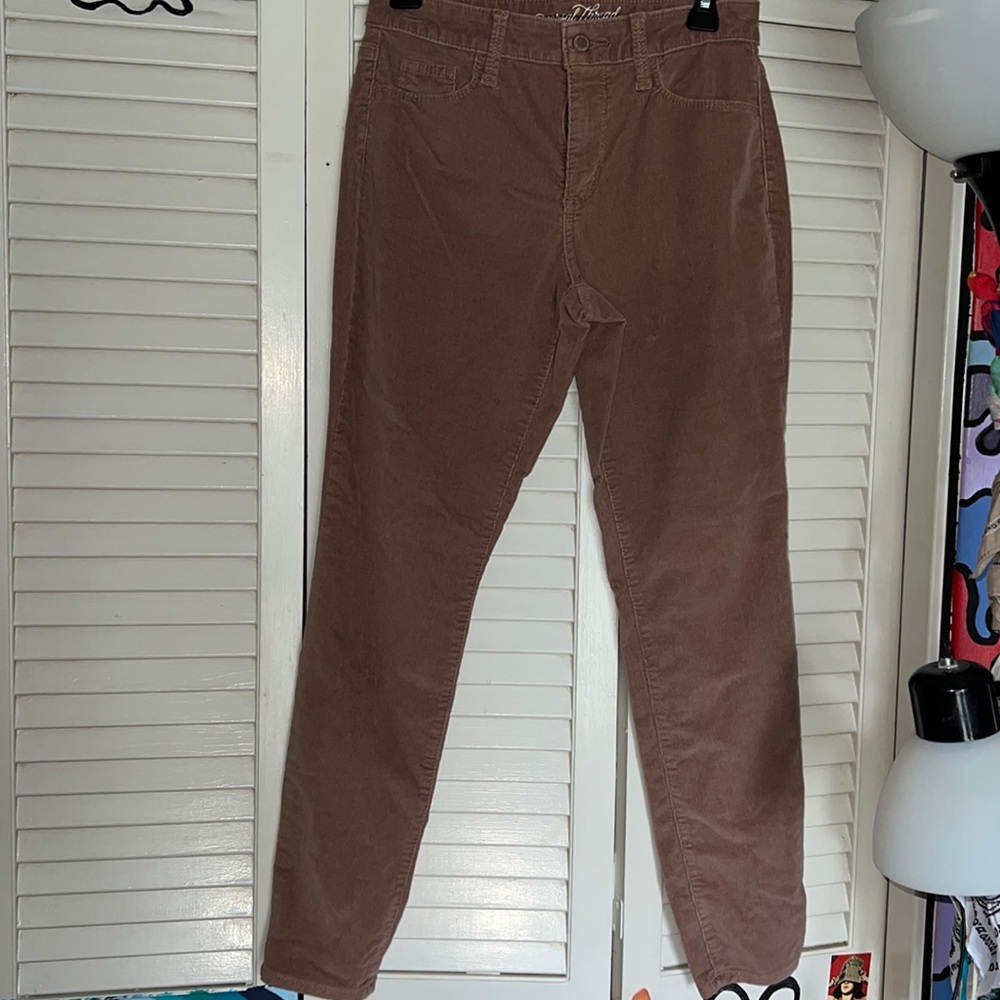 Dusty Rose Corduroy High Rise Skinny Jeans